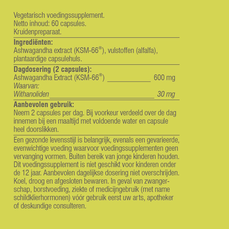 Vitaminstore Ashwagandha KSM-66® (ashwaganda) afbeelding