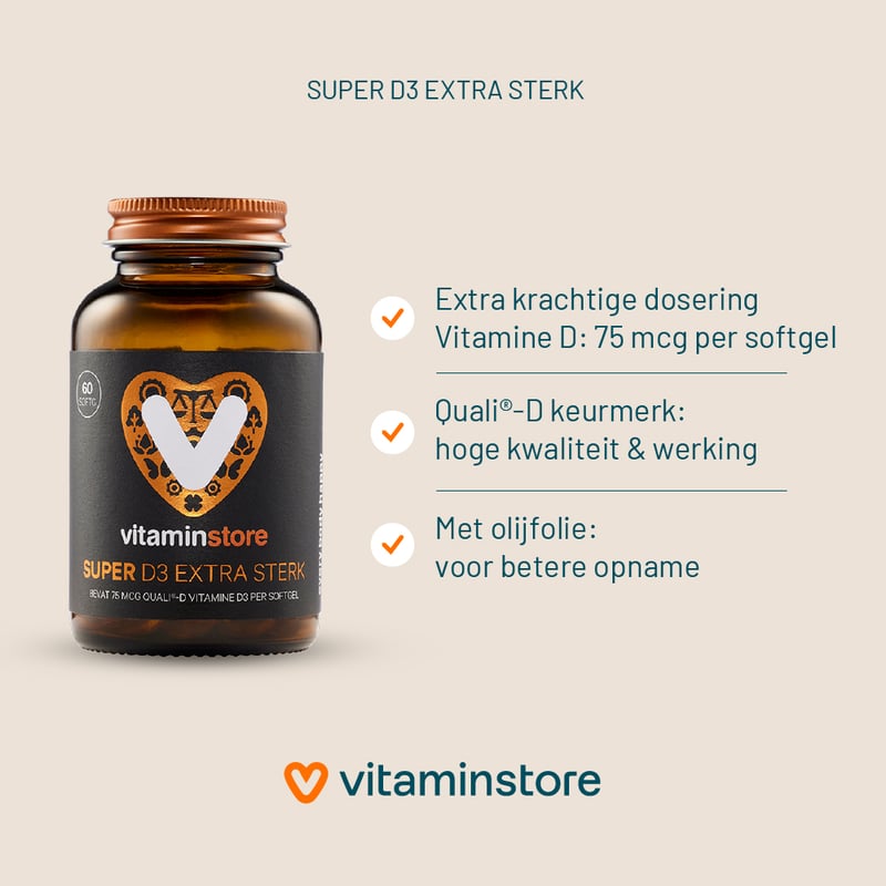 Vitaminstore Super D3 Extra Strong 75 mcg Vitamin D image