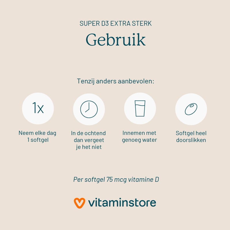 Vitaminstore Super D3 Extra Strong 75 mcg Vitamin D image