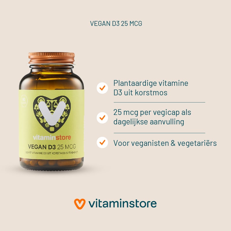 Vitaminstore Vegan D3 25 mcg (vegane Vitamin D 1000 IE) Abbildung