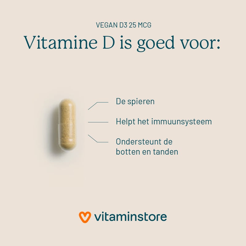 Vitaminstore Vegan D3 25 mcg (vegane Vitamin D 1000 IE) Abbildung