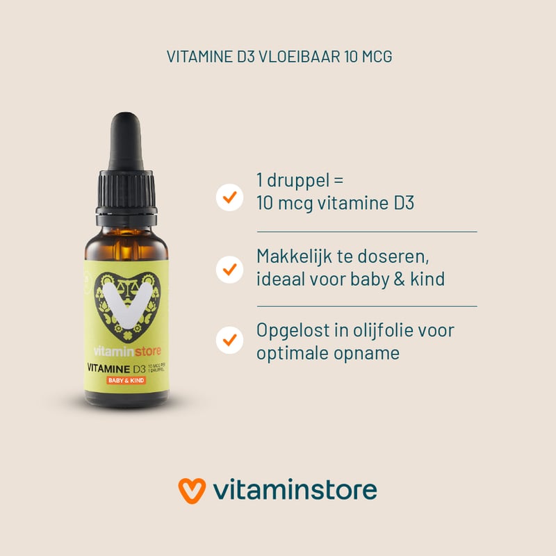 Vitaminstore Vitamin D3 liquid 10 mcg (400 IU vitamin D drops) image