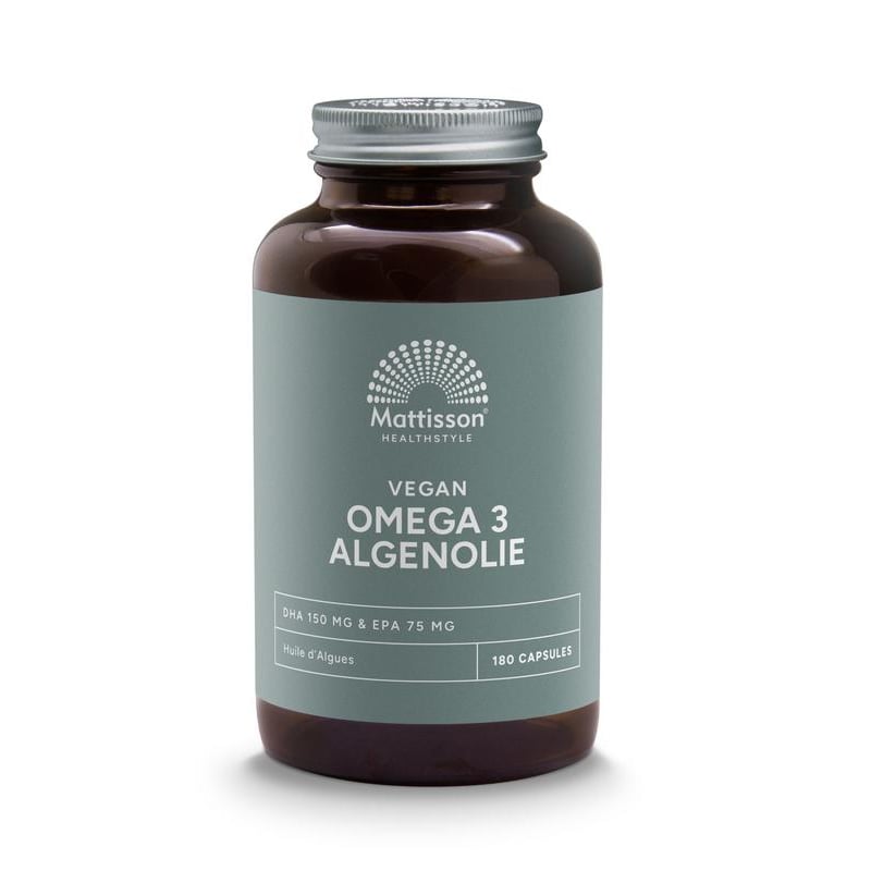 Mattisson Healthstyle Vegan Omega 3 Algenolie DHA 150 mg EPA 75 mg Mattisson Healthstyle Vegan Omega 3 Algenolie DHA 150 mg EPA 75 mg afbeelding