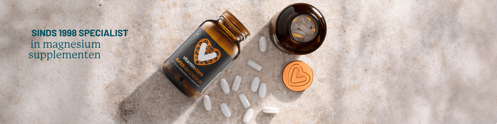 jar of magnesium supplement with seperate pills